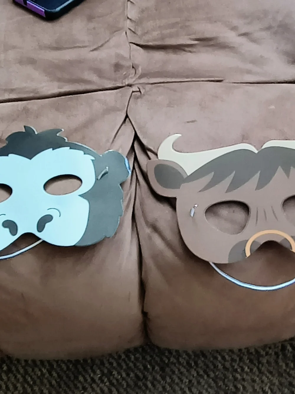 Halloween Animal Masks - Brown & Light Blue - Unbranded